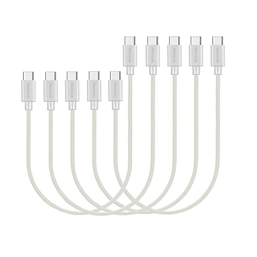 MaGeek USB C till USB C-kablar, (5-pack) (0,3 m) Korta USB Typ C till Typ C-kablar för Samsung Galaxy S20, S10, S9, S8, Note 20, Nexus 6P, LG G6, nya MacBook, Google Pixel XL, Huawei och mer (Vit)