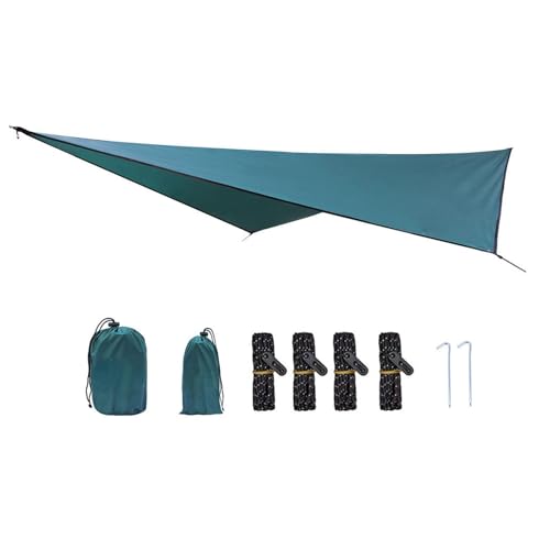 Camping Tarp Hammock Canopy Sun Protection Large Tent Tarp Awning Rain Awning for Fishing, Backyard, Traveling Picnic Outdoor, Dark Green