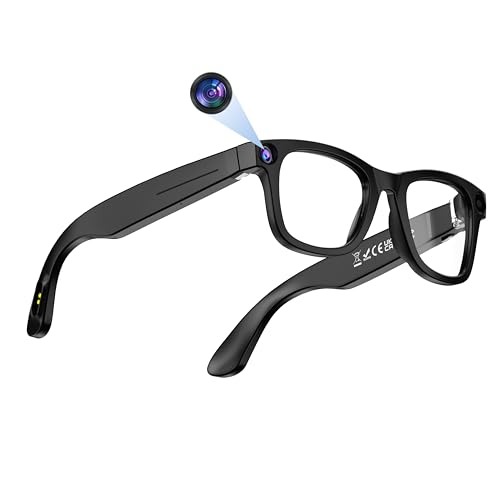 ERVPES G300 (S) AI スマートグラス 22 言語リアルタイム翻訳 800 万画素カメラ・3000万画素画像・1080P動画・ 双 HIFI スピーカー サングラス/ブルーライト防護レンズ 38g 超軽量 男女兼用オーディオサングラス(オーデ