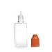 Produktbild AngelaKerry 50 x 30ml Orange Flasche Tipp Dropperflasche Transparente Plastik PE Liquidflasche für E-Liquid (50 Stück x 30ml, Orange, Tipp-kappen)