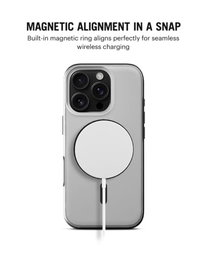 Image of DailyObjects Polycarbonate Black Mist Magsafe Case For iPhone 16 Pro Compatible With Mag-Safe Wireless Charging | Black Hybrid Magnetic Back Cover