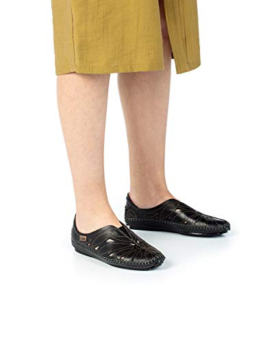 Image of PIKOLINOS Jerez 578-7399 Women's Slip-On Moccasins - Premium Calfskin Leather - Removable Cushioned Insole, Elastic Fit, Lightweight Everyday Comfort and Support