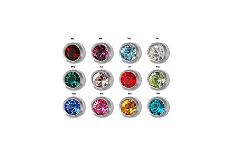 Ear Piercing Bezel Earrings Studs 4mm Assorted Colors White Metal 144 Pair…3