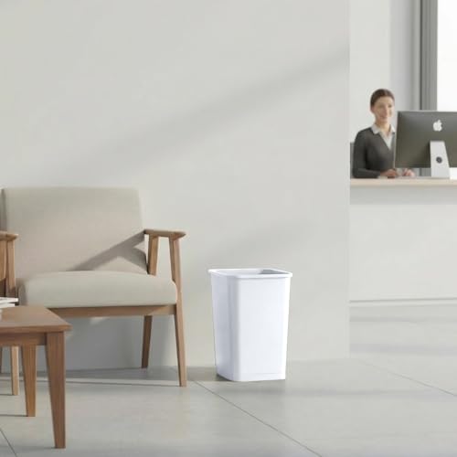 Caneca de basura rectangular de 4.5 galones blanca miniatura 7