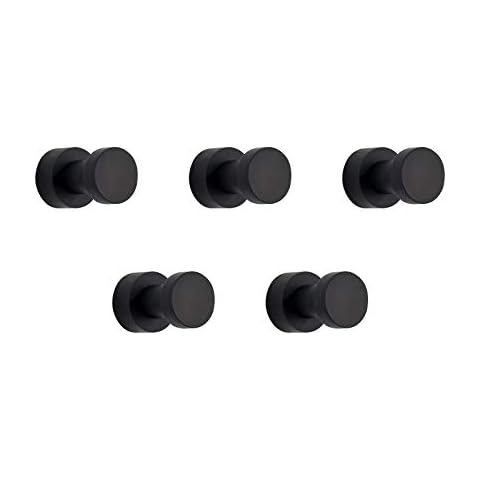 bgl Adhesive Hooks Heavy Duty Wall Hooks, Wall Hanger Towel Hooks for Bathroom Kitchen Door Closet Cabinet Brass - 5Packs (Black) Cover