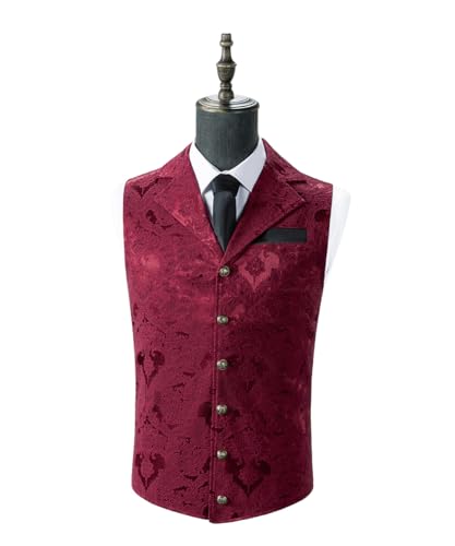 Mens Formal Printed Waistcoat Slim Fit Business Suit Vests Wedding Party2