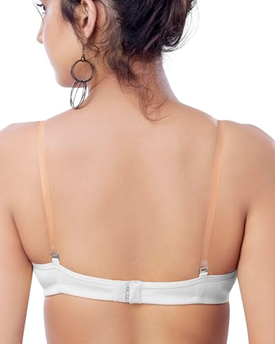 Image of Brida Monica Women's Wide Strap Bra - Soft Hosiery Cotton, Non-Padded, Wireless, Seamless Full Coverage T-Shirt Bra