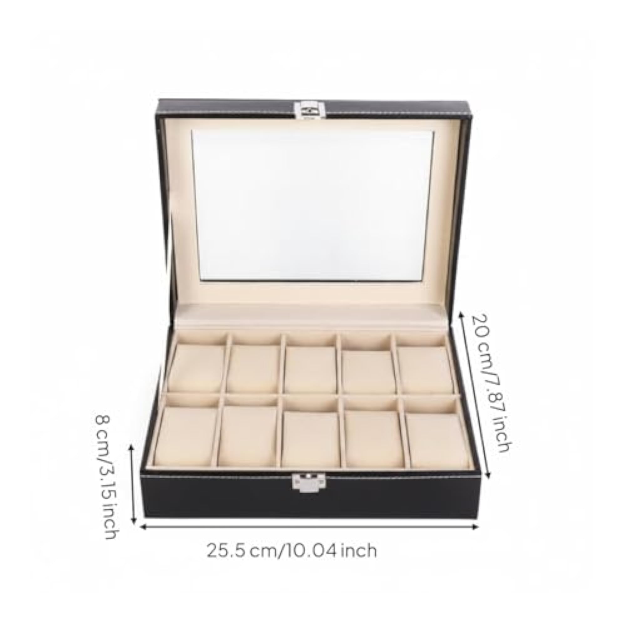 Transparent Window 10-Slot Watch Storage Box
