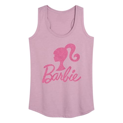 Barbie - Logo Pink Glitter - Womens Racerback Tank Top