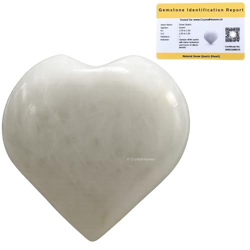 Image of White Agate Snow Quratz Crystal Heart Palm Pebbles Stones for Anxiety Stress Relief Massage - AAA Grade Original Healing Gemstone Agate Heart Palm Stone for Yoga Meditation Spiritual