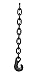 Campbell 2011495 Alloy Winch Line Chain with Winch Hook One End, Self Colored, 7/8" Trade, 24" Length, 34200 lbs Load Capacity