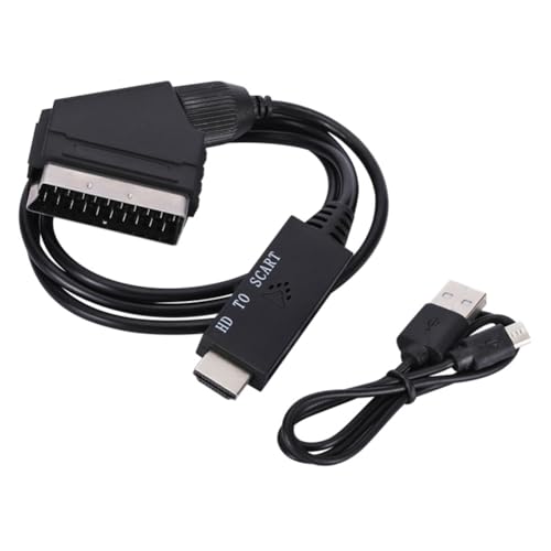 Yurhuit Adattatore A Basso Consumo Energetico con di Alimentazione USB, Compatibile con Adattatore Audio Video Scart Plug e Play