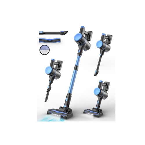 UML0 N8 Cordless Vacuum Cleaner, Lightweight Stick Vacuum with Powerful Suction, 2200mAh Battery, 40 Mins Runtime, Self-Standing, Rechargeable Vacuum Cleaners for Home Hardwood Floor Carpet Pet Hair