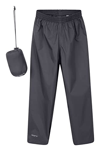 Mountain Warehouse Pakka Kids Waterproof Rain Pants -For Boys & Girls Black 13-14 Years #TOP3