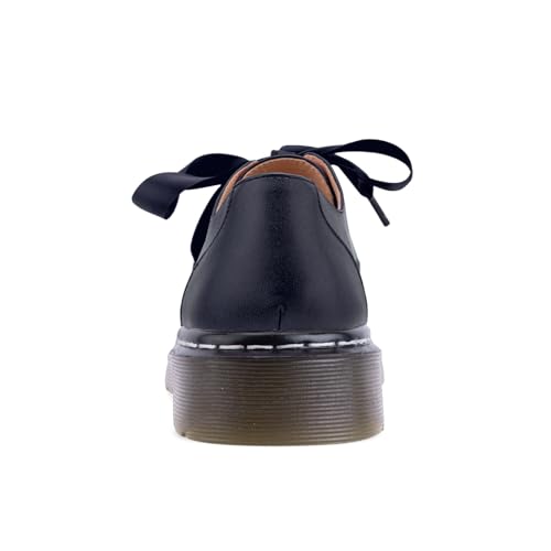 Image of IMPREMEY Mary Janes Oxford Bow Flats Loafers Shoes for Women Round Toe Platform Non-Slip Comfortable Casual Cute Shoes