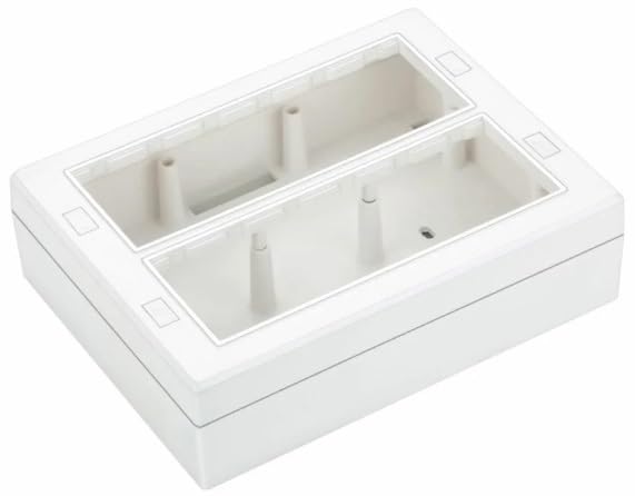 surface-mount pvc gang box, 12 module, glossy premium, brass nuts fitting, white color