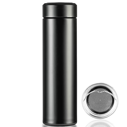Comparison: Best Thermos For Smoothies 11 PARACITY Insulated Water Bottle, 17 oz Stainless Steel Water Bottles, Double Wall Vacuum Hot Drinks Thermo, Metal Water Bottle Keeps Hot for 12 Hrs, Cold for 24 Hrs, for Coffee, Tea