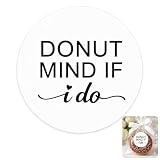 Wedding Donut Favor Round Stickers: 120 Donut Bags Stickers