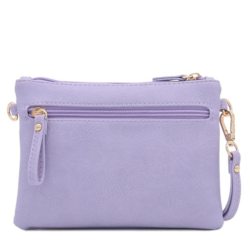 Image of FashionPuzzle Multi Zipper Pocket Small Wristlet Crossbody Bag