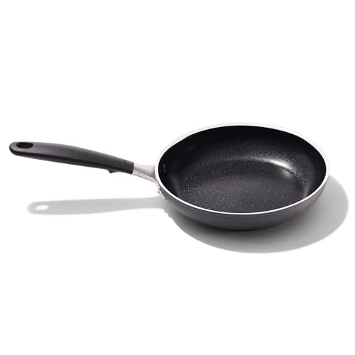 Image of OXO 8” Non-Stick Every Day Frying Pan, BPA-Free Comfort Grip Silicone Handle, Dishwasher & Oven Safe, PFAS-Free Ceramic Skillet, Black
