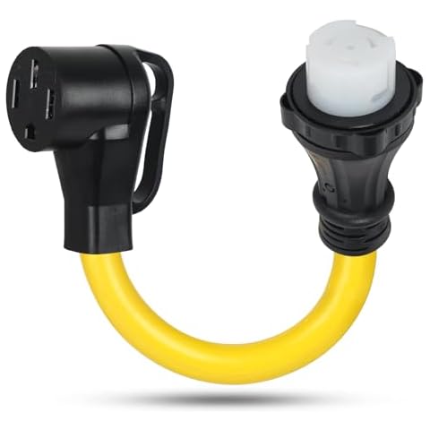 1.5ft NEMA SS2-50R to 14-50R Generator Power Adapter Cord, 50 Amp 6AWG Twist Lock Female to Female Cord Adapter for Generator Welder Dryer RV EV Charger Cover