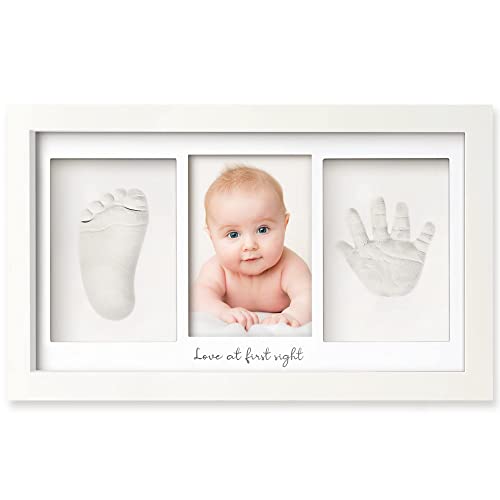 Image of Baby Hand and Footprint Kit - Baby Footprint Kit, Newborn Keepsake Frame, Baby Handprint Kit, Personalized Baby Gifts, Nursery Decor, Baby Shower Gifts for Girls Boys (Alpine White)