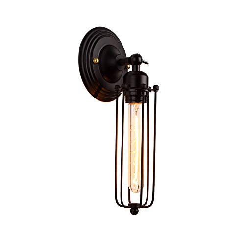 Applique murale industrielle E27 orientable noire pour éclairer un salon ou une chambre