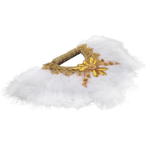 Éventail à main blanc en plumage pour mariée et demoiselle d'honneur lors d'un mariage élégant