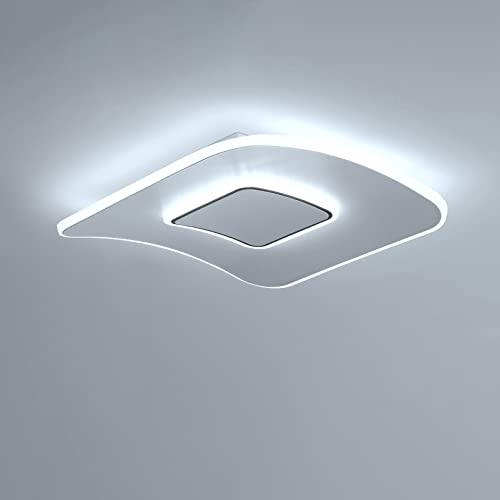 GaoHX LED Lámpara de Techo Moderna Plafon LED 22W 30cm Plafón LED Cuadrada Blanca Moderno Blanco Frío 6000K LED Lamparas de Techo Diseño Curvo para Cocina Dormitorio Pasillo Habitacion Comedor Balcón Cover