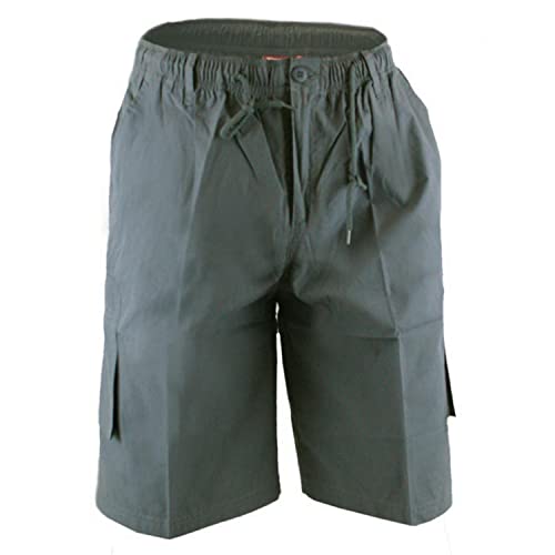 DUKE D555 Mens King Size Big Tall Nick Cargo Short Dark Grey - Size 5XL