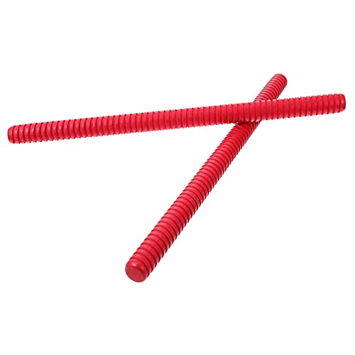 2Pcs Rhythm Sticks Music Lummi Sticks Wood Musical Rhythm Stick Set Wooden Percussion Instrument (Red)