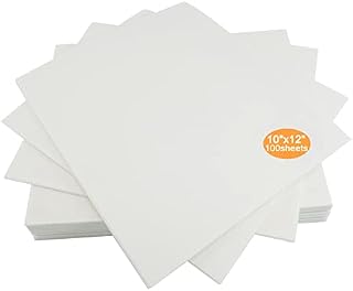 New brothread Cut Away Machine Embroidery Stabilizer Backing 10"x12" (25cmx30cm) - 100 Precut Sheets - Medium Weight 70gm (2.5oz) - Fits Max Embroidery Area 20cmx25.5cm
