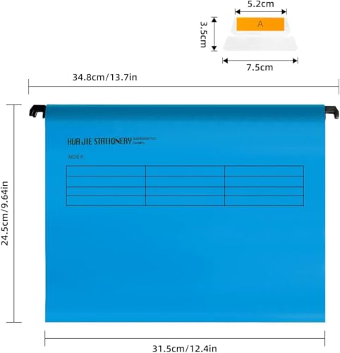 30pcs Hängemappen A4 Polypropylen Aktenschrank Hängemappen mit Tabs und Karteneinlagen für Schule Zuhause Arbeit Büro (5 Farbe)