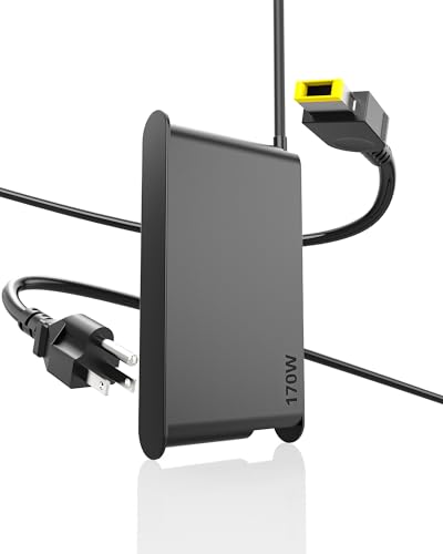 POANW Slim Tip 170W Laptop Charger Compatible with Lenovo Legion Slim 5 5P S7 5i Yoga Pro 7 IdeaPad Pro 5 Thinkpad P1 P50 P51 P52 P53 P70 P71 P73 P16 P15 T15g X1 Extreme LOQ 15 16 Power Adapter