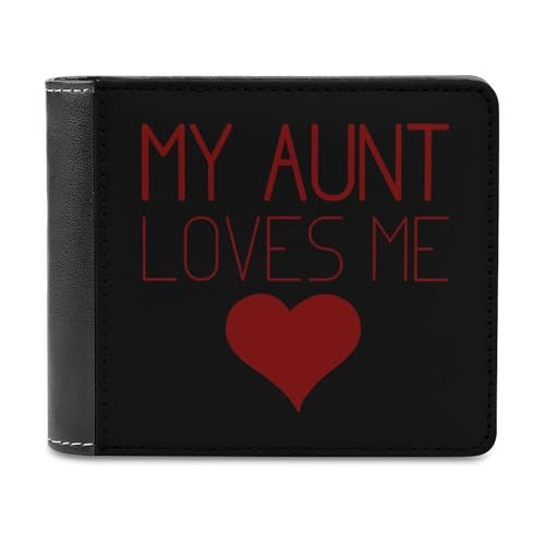 My Aunt Loves Me Fashion Bifold Wallets for Men Women Slim & Thin Credit Card Holder Wallet Purse