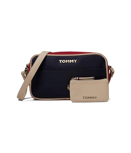 Tommy Hilfiger Anastasia II Camera Crossbody W/Hangoff, Tommy Navy/Tommy Red/Fawn, Small