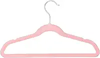 50 Cabides Slim Ultra Finos Aveludado Antideslizante veludo Infantil 33cm rosa