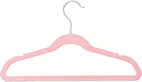 50 Cabides Slim Ultra Finos Aveludado Antideslizante veludo Infantil 33cm rosa