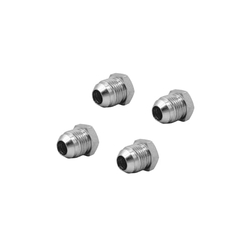 Image of (4-PACK) 2408-08 Hydraulic Hose Adapter Fitting Tube Plug & Cap 1 /2 inch Male JIC 37 (3 /4 inch-16UNF) SAE Carbon Steel
