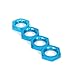 LAFEINA 4PCS M17 17mm Aluminum Wheel Hex Hub Nut Thread 1.0mm for 1/8 RC Model Car HSP Redcat Himoto Upgraded Parts(Blue)