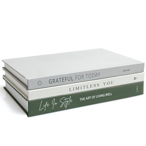 STRONA Olive Green Decorative Books for Home Decor - Faux Books for Living Room Decoration, Green...