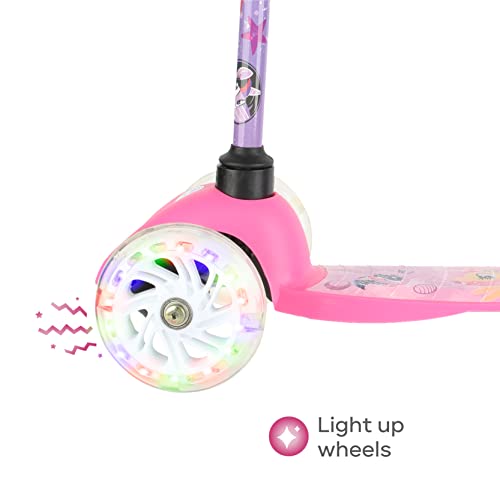 My Little Pony Self Balancing Kick Scooter With Light Up Wheels, Extra Wide Deck, 3 Wheel Platform, Foot Activated Brake, 75 Lbs Limit, Kids & Toddlers Girls Or Boys, For Ages 3 And Up #TOP7
