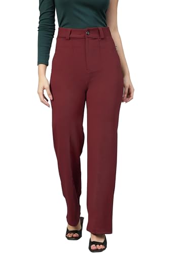 Image of Mehrang Trousers for Women, Formal Pants for Women, Straight Fit Pants
