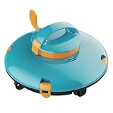 LVKE L1 Cordless Robotic Pool Cleaner, Pool Vacuum for Above Ground Pools with Obstacle-Crossing, 70 Mins Runtime, 40W Powerful Suction, Auto-Parking, Ideal for Flat Pools up to 38 Feet, Orange