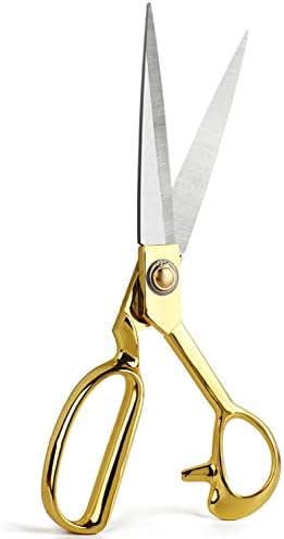 10" Sewing Scissors,Heavy Duty Tailor Scissors Shears for Fabric,Leather,Raw Materials,Dressingmaking,Altering-Professional Upholstery Shears for Dressmakers Students Office Crafting