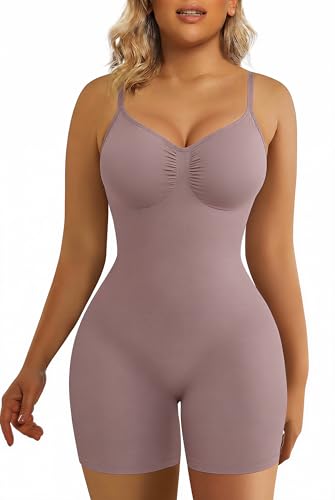 Image of SHAPERX Shapewear for Women Tummy Control Bodysuit Mid Thigh Body Shaper Shorts for a Lifted Look