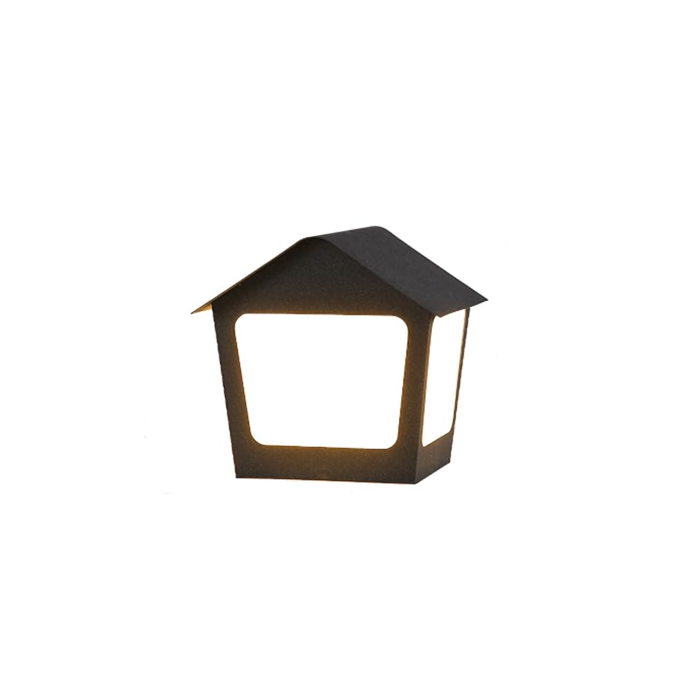 HZWJIA Dusk Till Dawn Outdoor Pillar Lamp 9.8/11.8in Modern Hardwired Patio Fence Park Pillar Head Lamp Black IP65 Rated Waterproof Bollard Light With Acrylic Shade Suitable For Villa Patio Deck Pilla
