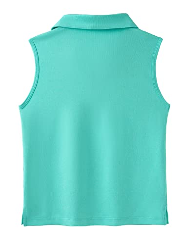 Image of Girls Golf Polo Shirts Sleeveless V Neck Shirts for 5-12 Years