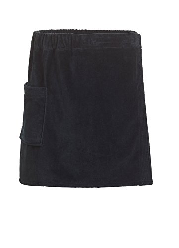 TowelSoft Mens Terry Bath Wraps with Pocket, Spa Body Wrap Towel Black