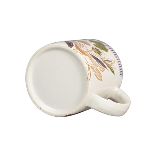Image of miah decor Cafe Flora Collection Handcrafted Ceramic Coffee Cups Set of 6 | 250 ml Floral Tea & Coffee Mugs | Earthy Floral Design | Microwave & Dishwasher Safe